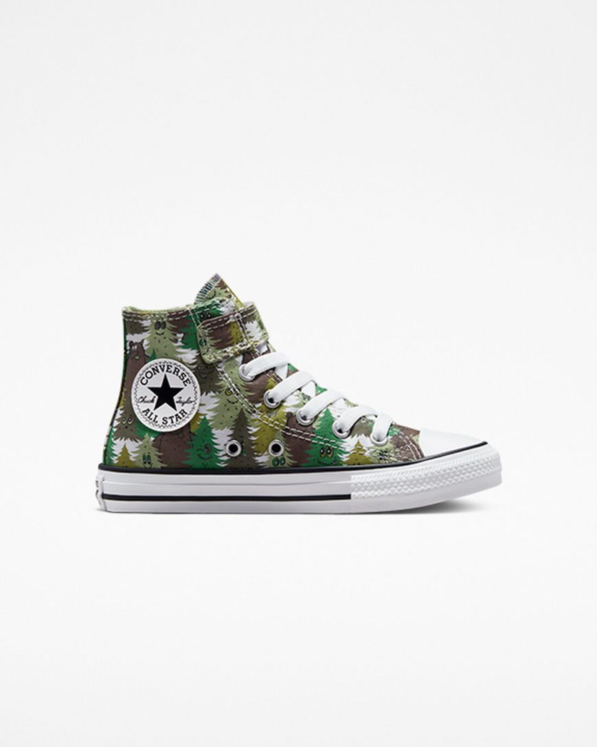 Tenisi Inalti Baieti Converse Chuck Taylor All Star Easy-On Forest Camo Albi Verzi | RO NCOTY591